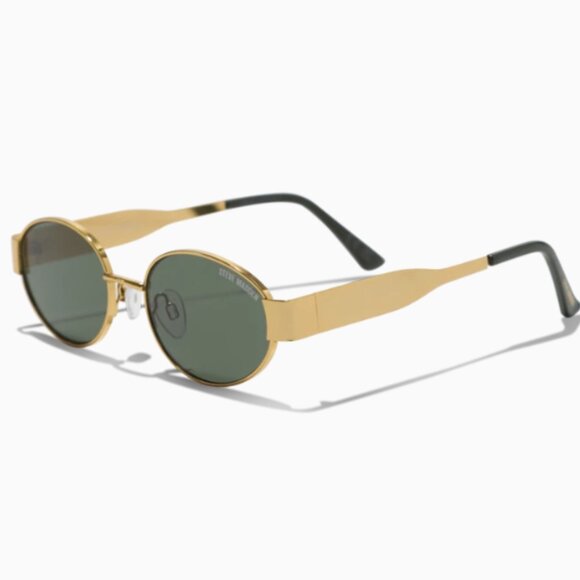 Steve Madden Mystie Sunglasses - Shiny Gold Frame - Oval - Picture 1 of 4